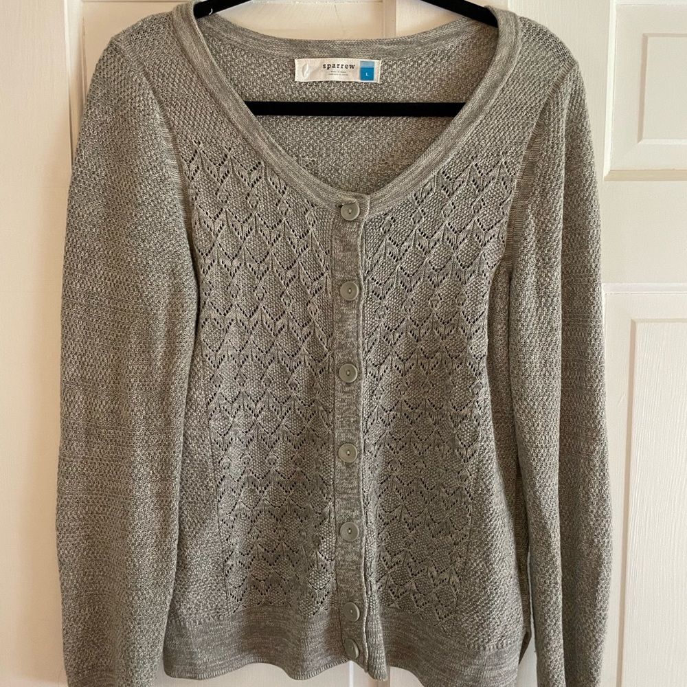 Anthropologie gray cardigan from sparrow size large